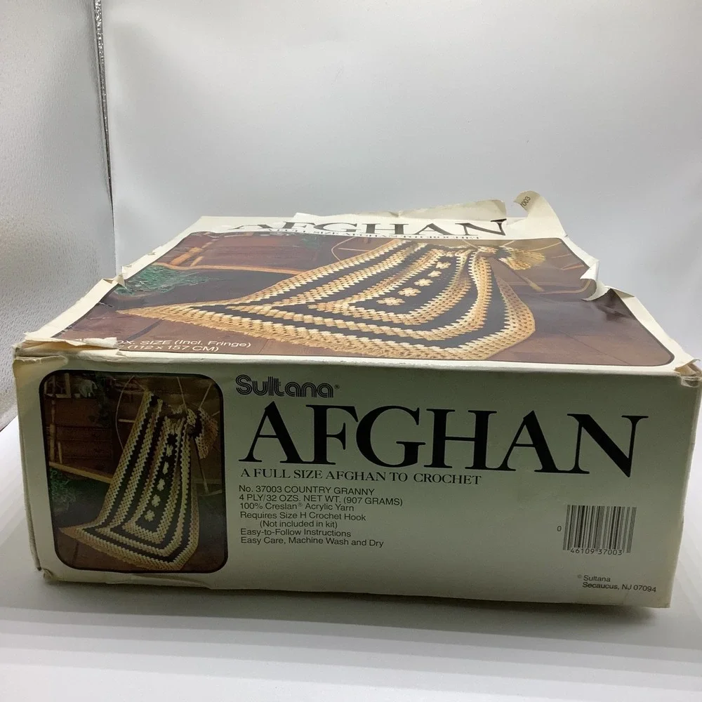 Vintage Sultana Afghan Kit 37003 Country Granny Style Browns‎ Color Scheme